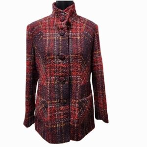 Wool Alpaca Classic Red Tweed Jacket VTG (M)